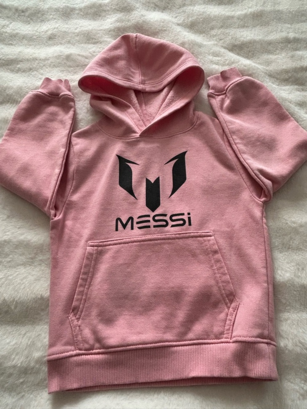 MESSI Hoodie Kids Girls Pink Black SIZE 4 Sweatshirt World Cup Soccer Football